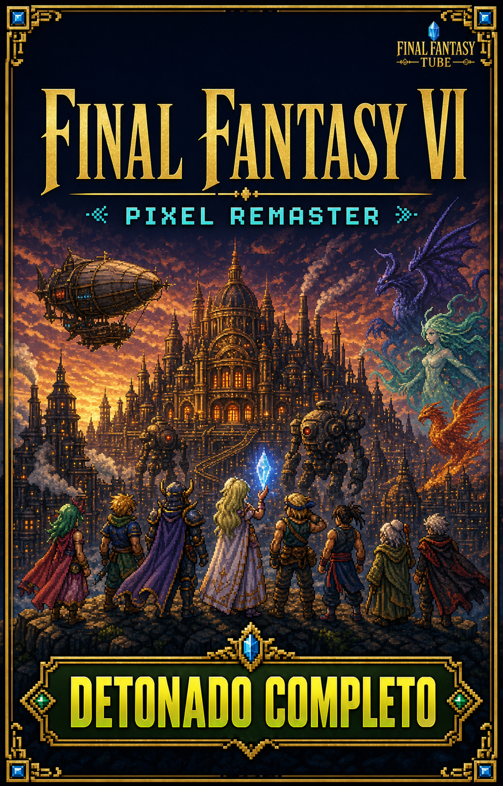 Capa do detonado Final Fantasy VI Pixel Remaster